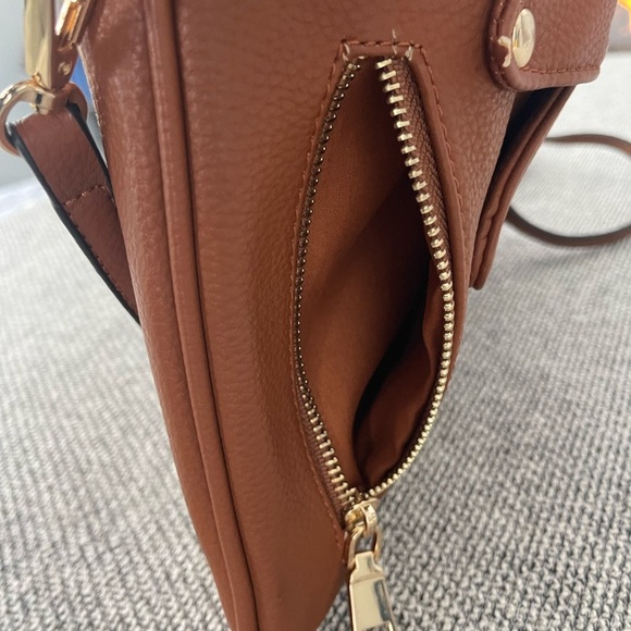 Motorcycle Jacket Brown Faux Leather Women's Cross Body Bag - Picture 9 of 16